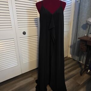 Express V-Neck Tie Back Asymmetrical Maxi Dress